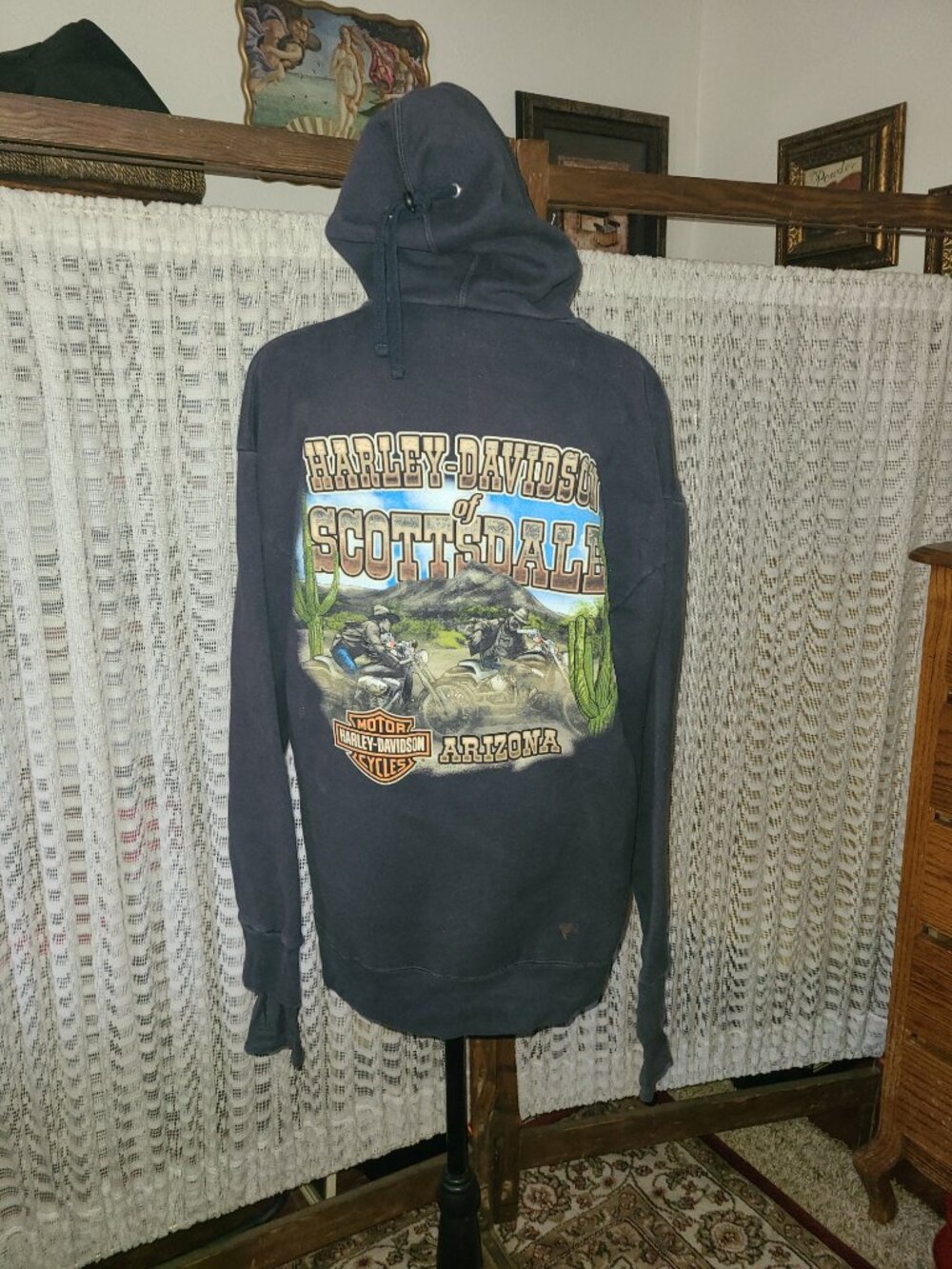 Harley-Davidson Men's SZ M Pullover Hoodie with Built-In Face Mask Scottsdale HD - Picture 6 of 11